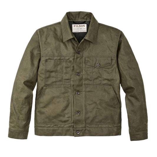 Filson Short Lined Tin Cloth Cruiser Jacket - Military Green