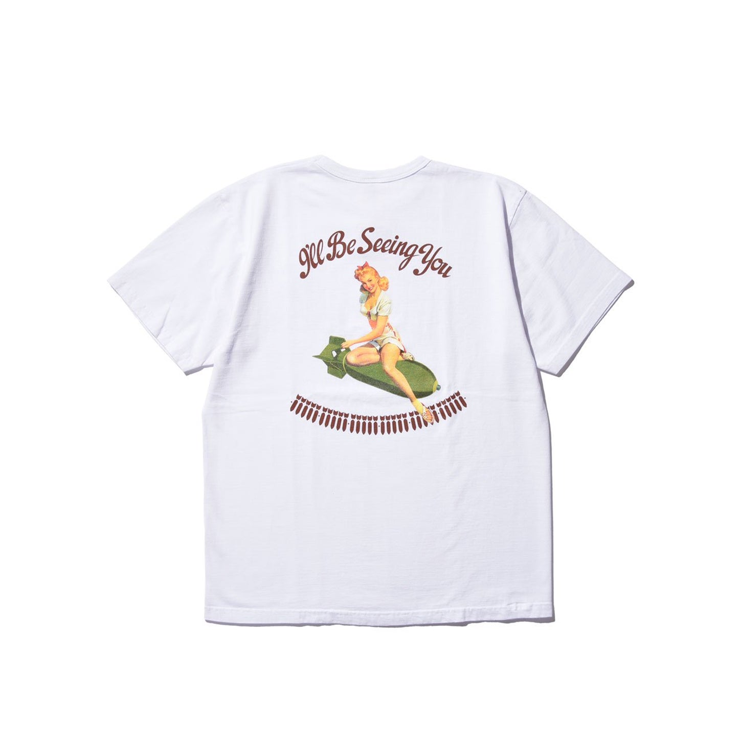 Buzz Rickson USAAF "I'll be seeing you" Pin-Up T-Shirt - White - SALE 35% OFF