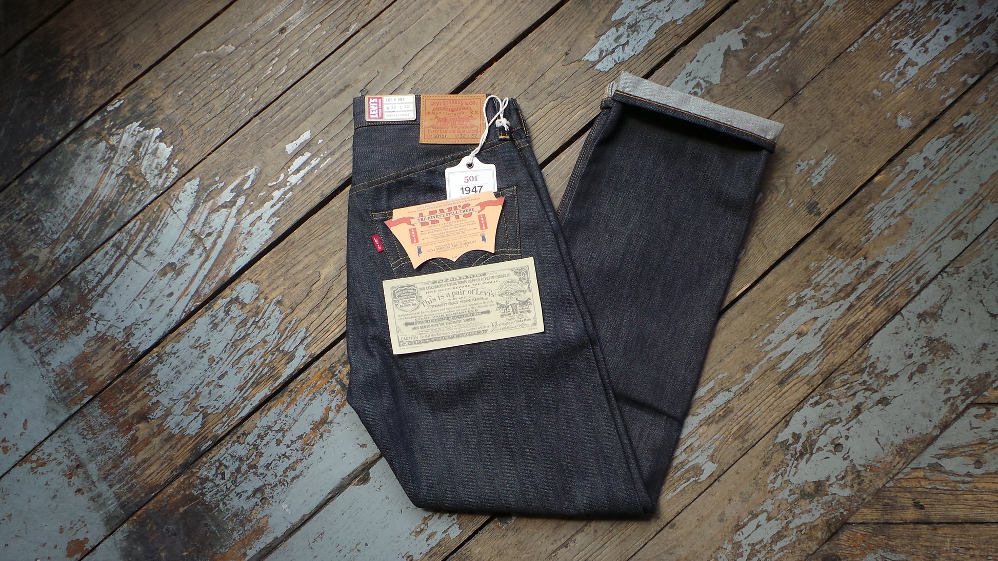 1947 501® Original Fit Selvedge Men's Jeans - Dark Wash