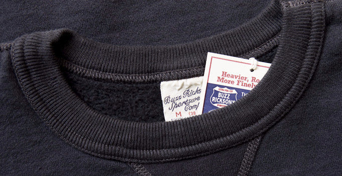 Buzz Rickson Black Single-V Needle Sweatshirt – American Classics London